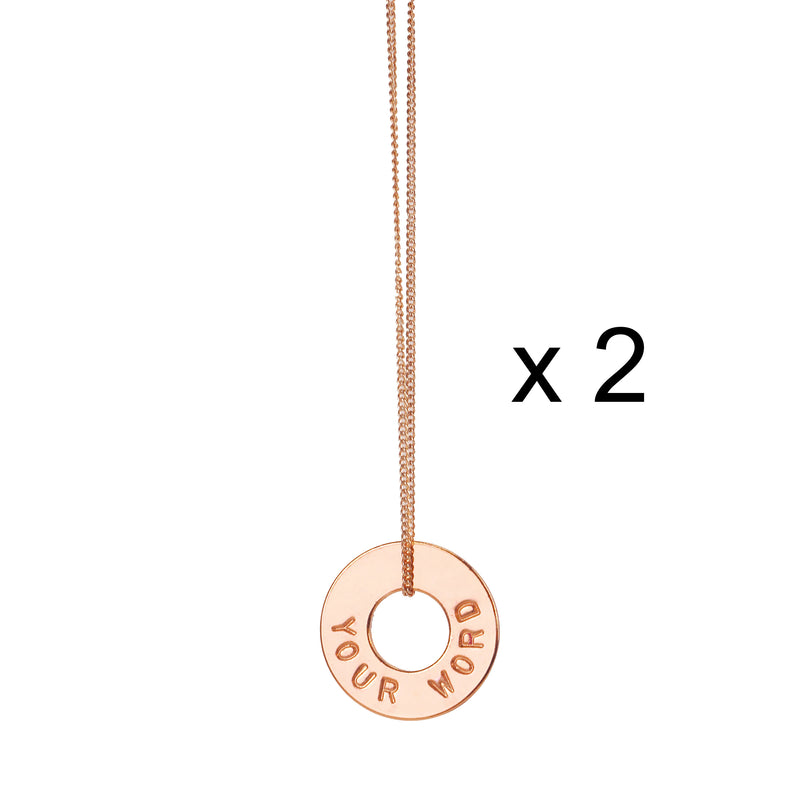 MyIntent Custom Dainty Necklace Set of 2 Rose Gold Plated Color