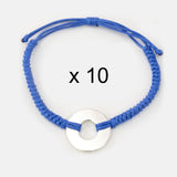 MyIntent Closeout Maker Items Refill Round Bracelets set of 10 Blue String Silver Tokens no beads