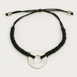 MyIntent Refill Round Bracelet in Black with Silver Token