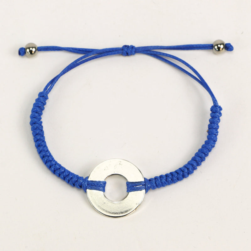 MyIntent Refill Round Bracelet in Blue with Silver Token