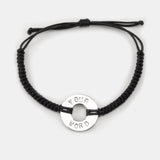 MyIntent Closeout Custom Round Bracelet without Beads in Black with Silver Plated Token