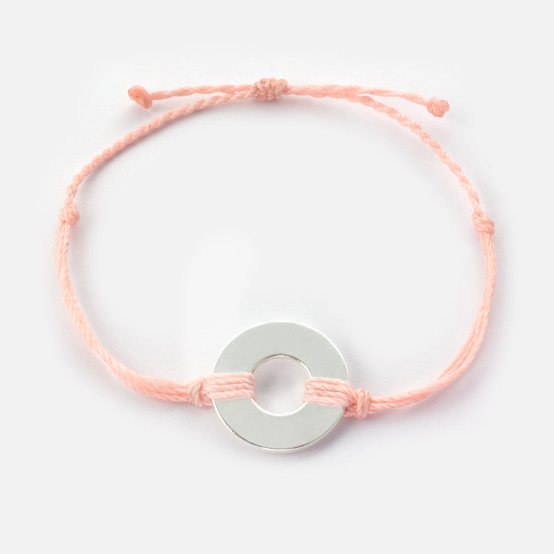 MyIntent Refill Twist Bracelet Light Pink String with Silver Token