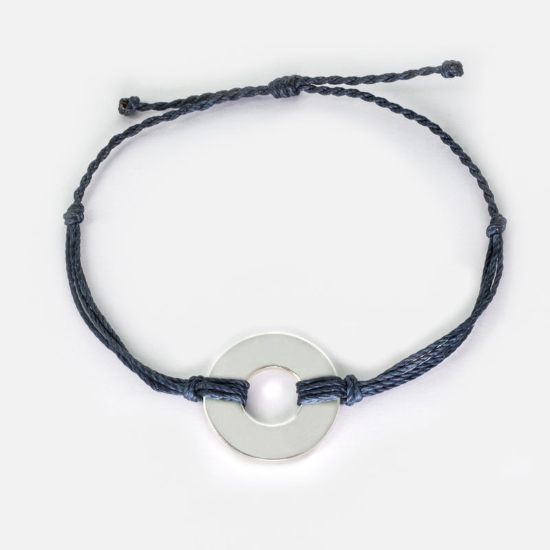 MyIntent Refill Twist Bracelet Indigo Blue String with Silver Token