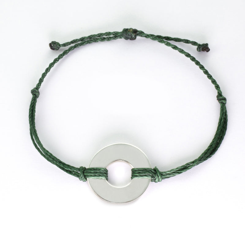 MyIntent Refill Twist Bracelet Forest Green String with Silver Token