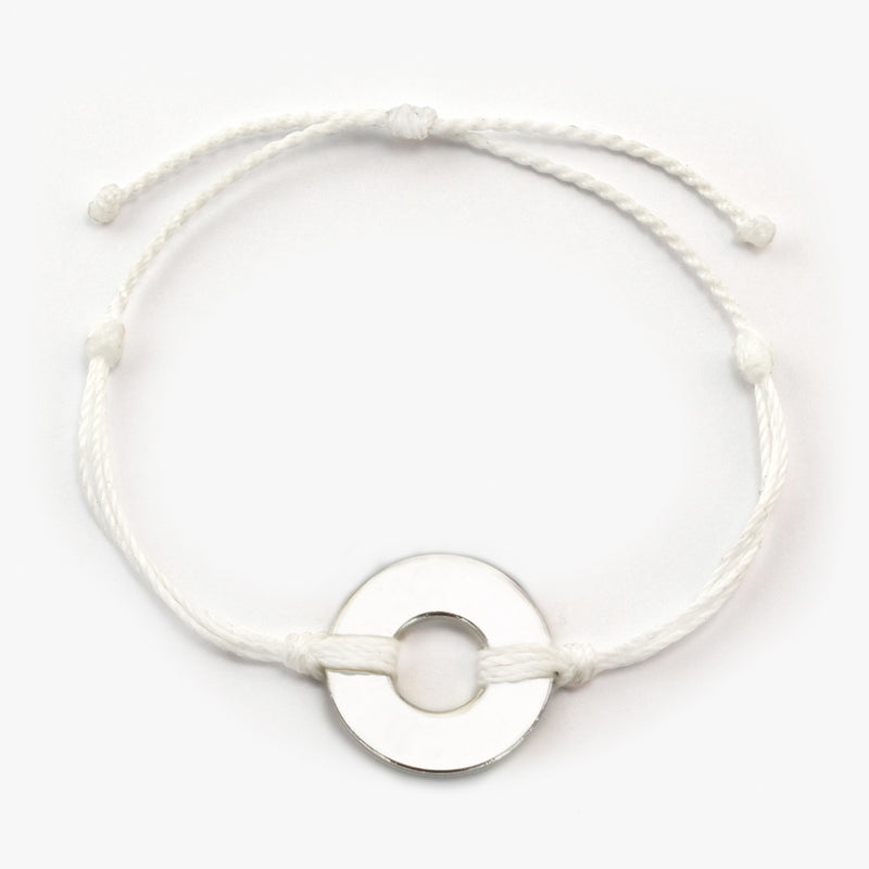 MyIntent Refill Twist Bracelet White String with Silver Token