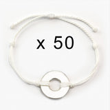 MyIntent Refill Twist Bracelets set of 50 White String with Silver Token