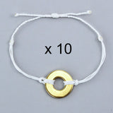 MyIntent Closeout Maker Items Blank Refill Twist Bracelets set of 10 White String Gold Tokens