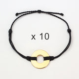 MyIntent Refill Twist Anklets set of 10 Black String with Gold Tokens