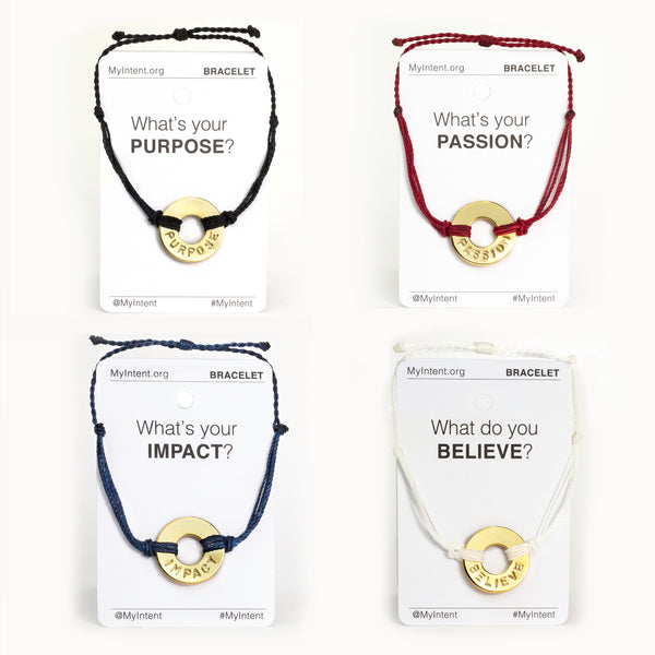 MyIntent Popular Word Pack Twist Bracelets VISIONARY words set with Gold tokens