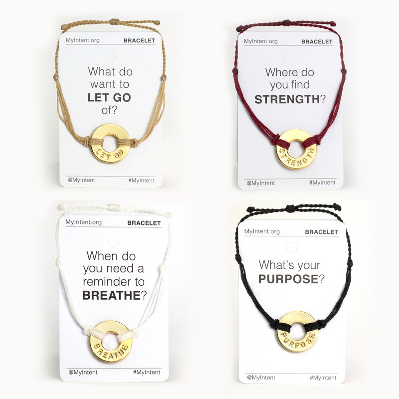 MyIntent Popular Word Pack Twist Bracelets WARRIOR words set with Gold tokens
