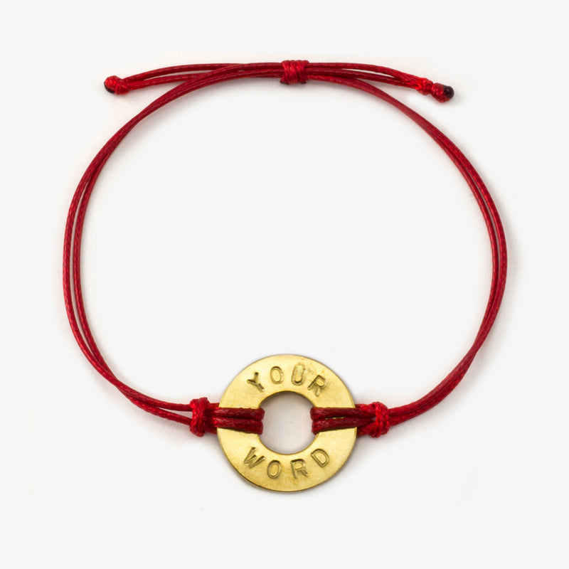 MyIntent Custom Classic Bracelet Antique Brass Token Red String Color