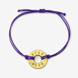 MyIntent Custom Classic Bracelet Antique Brass Token Purple String Color