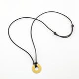 MyIntent Refill Adjustable Black String Necklace with Brass Token