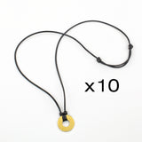 MyIntent Refill Adjustable Black String Necklaces set of 10 with Brass Tokens