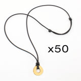 MyIntent Refill Adjustable Black String Necklaces set of 50 with Gold Tokens