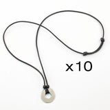 MyIntent Refill Adjustable Black String Necklaces set of 10 with Nickel Tokens