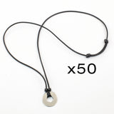 MyIntent Refill Adjustable Black String Necklaces set of 50 with Nickel Tokens
