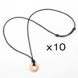 MyIntent Refill Adjustable Black String Necklaces set of 10 with Rose Gold Tokens