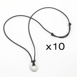 MyIntent Refill Adjustable Black String Necklaces set of 10 with Silver Tokens