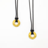 MyIntent Custom Adjustable Black Nylon String Necklace with the words GRATEFUL & BREATHE