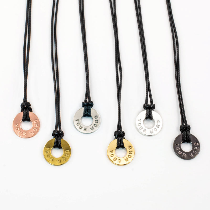 MyIntent Custom Adjustable Black Nylon String Necklace in all token colors