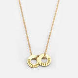 MyIntent Gratitude Pack necklaces has 2 chain brass necklaces with the words GRATEFUL & BREATHE