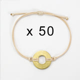 MyIntent Refill Classic Bracelets Cream String set of 50 with Brass tokens
