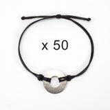 MyIntent Refill Classic Bracelets Black String set of 50 with Nickel tokens