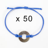 MyIntent Refill Classic Bracelets Blue String set of 50 with Nickel tokens