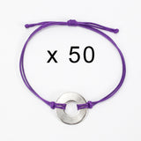 MyIntent Refill Classic Bracelets Purple String set of 50 with Nickel tokens