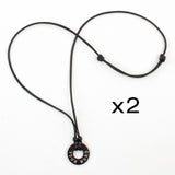MyIntent Custom Adjustable Black Necklace Set of 2 with Black Nickel Token