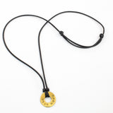 MyIntent Custom Adjustable Black Necklace with Brass Token