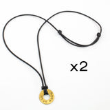 MyIntent Custom Adjustable Black Necklace Set of 2 with Brass Token
