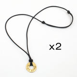 MyIntent Custom Adjustable Black Necklace Set of 2 with Gold Token