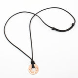 MyIntent Custom Adjustable Black Necklace with Rose Gold Token