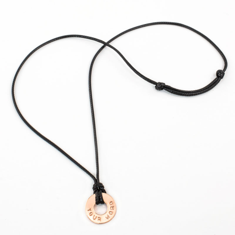 MyIntent Group Order Custom Adjustable Necklaces Black string with Rose Gold Token
