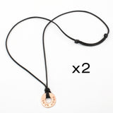 MyIntent Custom Adjustable Black Necklace Set of 2 with Rose Gold Token