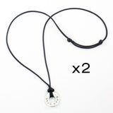 MyIntent Custom Adjustable Black Necklace Set of 2 with Silver Token